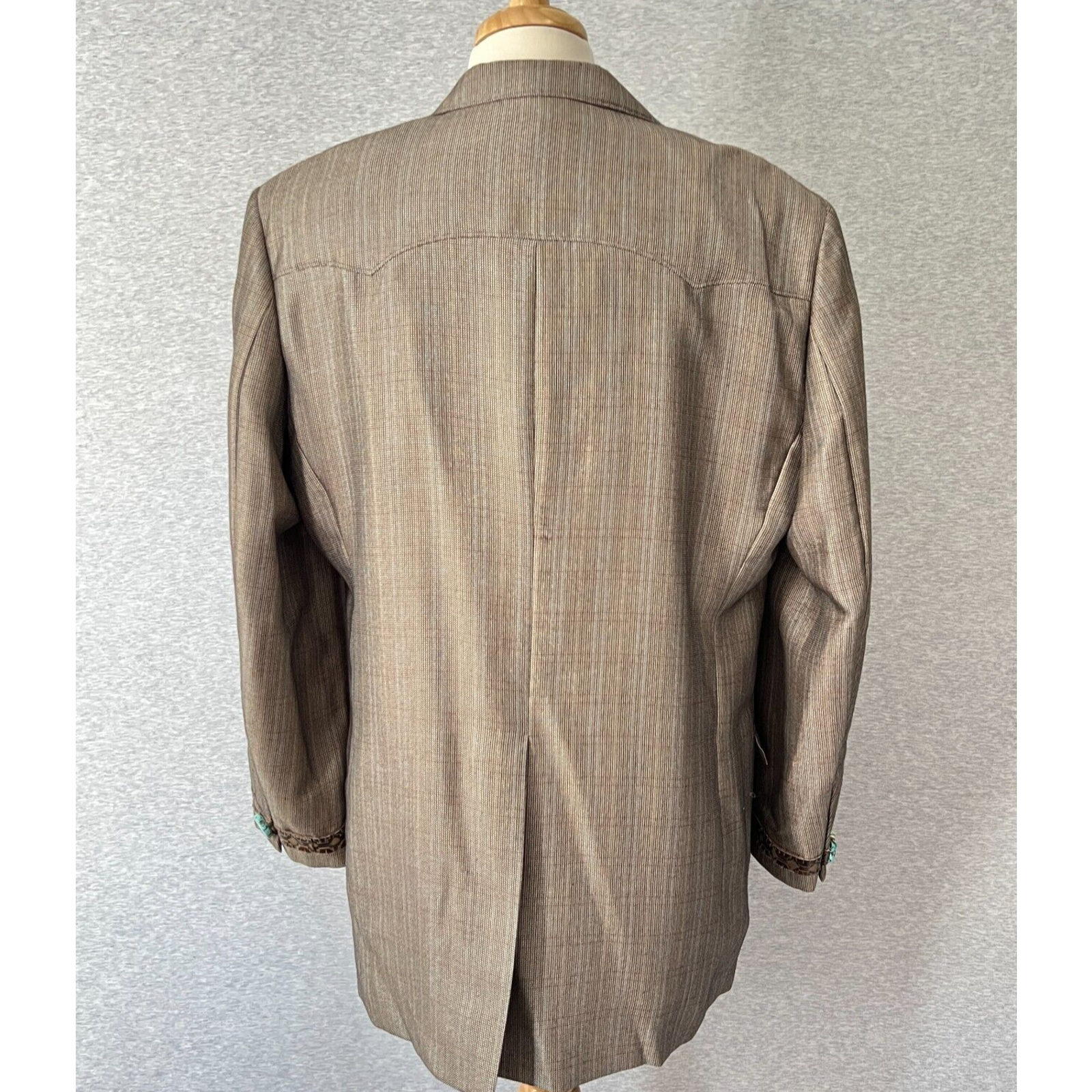 Red Sky Sport Jacket Mens 44l Brown Santa Fe 424 Western Cowboy Turquoise Flaws — image 4 of 8